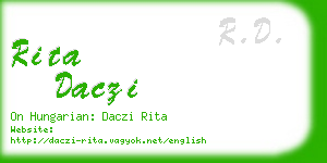 rita daczi business card